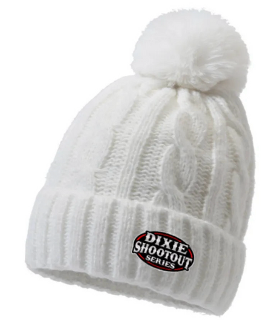 Dixie Shootout White Puff Beanie